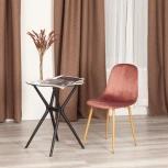 Стул BREEZE (mod. 4724) / 1 шт. в упаковке (Вельвет,Металл /Коралловый )
