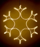 Светодиодная Снежинка "Ажурная" Ø0,55м Тепло-Белая, Дюралайт на Металлическом Каркасе, IP54 Laitcom LC-13037