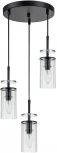 Подвесной светильник Escada Avolto 10191/3 3х40Вт Е14, металл/стекло, черный (220V, на проводе, круглые)