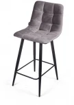 Стул полубарный UNO, бархат серый 27 / чёрный конус Top Concept UNO 74736