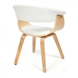 Стул VIMTA (mod.8021) натуральный/белый (дерево / экокожа)