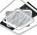 Потолочная люстра светодиодная Escada Nebula 10293/3LED 111Вт, металл/силикон, черный/белый мрамор (регулировка яркости, 220V, пульт управления)