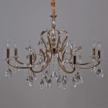 Подвесная люстра ILLUMICO IL2326-8POR-39 GD (220V, хрусталь, на цепи, подсвечник, свеча)