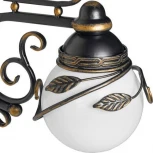 Настенный фонарь уличный Кузнечное дело Галактика 31-002-ЧЗ (220V, ковка, шар, листья, под старину, IP54)