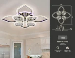 Потолочная люстра Ambrella Acrylica FA2835 (регулировка яркости, LED, 220V, пульт управления, цветы)