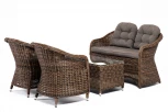 Лаунж-зона из искусственного ротанга, цвет коричневый 4SIS Равенна RS2C2T-4-SET brown
