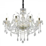 Подвесная люстра Omnilux Bonaita OML-70103-08 (220V, хрусталь, подвески, на цепи, подсвечник, свеча)