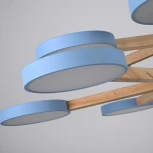 Потолочная люстра Wi-Fi на штанге Turna Dbl L12 Blue By ImperiumLoft Turna-Dbl01 (LED, 220V, голосовое управление, умный дом - Алиса)