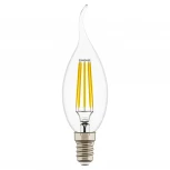 Лампочка светодиодная филаментная свеча на ветру прозрачная колба E14 6 Вт 430 lm 3000K Lightstar 933602