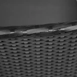 Обеденный сет (стол+4стула) (mod. 210036) черный, ткань: DB-16, серый (пластиковый ротанг, стекло)