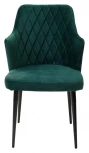 Стул M-City HERMAN ЗЕЛЕНЫЙ #19, велюр / черный каркас