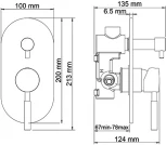 Смеситель Wasserkraft Wern 4241 С ВНУТРЕННЕЙ ЧАСТЬЮ, для ванны с душем