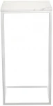 Придиванный столик Loft 35x35см, белый мрамор с белыми ножками Bradex Home RF 0356