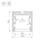 Профиль SL-ARC-3535-D1500-A90 SILVER (1180мм, дуга 1 из 4) (Алюминий) 025477 Arlight