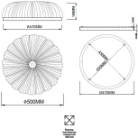 Потолочный светильник круглый Sonex Tesoro 7719/60L металл/стекло/прозрачный/золотой LED 60Вт 3000-6500K D500 IP20 пульт ДУ (220V, круглые)