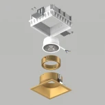 Встраиваемый светильник под гипсокартон и под LED модуль/ламп МR16 Lightstar Domino G214503GMOD (220V)