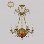 Подвесная люстра с хрустальными подвесками Art Classic 31.51 31.51.6.CK125SP.250SP.G.Sp.Amber.1B