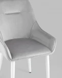 Стул Stool Group Диана велюр серый ножки белые УТ000031291