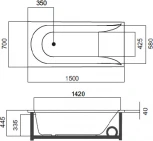 Акриловая ванна Am.Pm Spirit 150x70, с гидромассажем