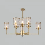 Потолочная люстра Wi-Fi на штанге Eurosvet Inari 60144/8 золото (220V, управление смартфоном, голосовое управление, умный дом - Minimir Home, Алиса, Маруся, Салют)