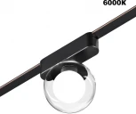 Трековый смарт-светильник для низковольтного шинопровода Novotech Easy 359474 черный с двумя режимами работы LED 6W 24V 3000-6000K (умный дом - Алиса, Tuya Smart, шар)