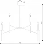Потолочная люстра Wi-Fi на штанге Eurosvet Anders 60142/9 латунь (220V, управление смартфоном, голосовое управление, умный дом - Minimir Home, Алиса, Маруся, Салют, свеча)