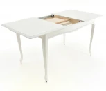 Стол Кабриоль, Эмаль белая/Патина серебро, Аврора