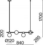 Подвесной светильник Freya Gatsby FR5232PL-04B (220V, на тросе, шарики, молекулы)