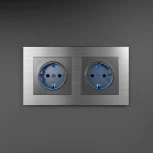 Розетка с подсветкой (серебряный) W1171406 (a054521)