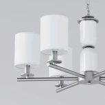 Подвесная люстра Wi-Fi Eurosvet Caprera 60146/6 никель (220V, управление смартфоном, голосовое управление, умный дом - Minimir Home, Алиса, Маруся, Салют, на цепи)