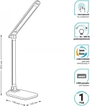 Настольная лампа Gauss Qplus GT5042 10W 590lm 3000-6000K черный диммируемый USB LED