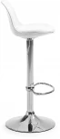 Барный стул La Forma (ex Julia Grup) Orlando-T (Серебряный,Белый/ Металл,Пластик,Пена,Полипропилен,Сталь)