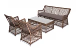 Лаунж-зона из искусственного ротанга на 4 персоны, цвет коричневый 4SIS Асти AS2C2JT-4-SET brown