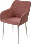 Стул M-City BRANDY-X РОЗОВЫЙ #15, велюр/ белый каркас