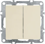 Выключатель двухклавишный (слоновая кость) Stekker Эрна 39323