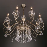 Подвесная люстра Eurosvet Ravenna 10104/8 античная бронза/прозрачный хрусталь Strotskis