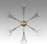 Потолочная люстра на штанге Lumion Aurica 8046/6C латунь/прозрачное стекло Е14 6*40W 220V
