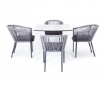 Обеденная группа на 4 персоны, круглый роуп, цвет светлый 4SIS Бари Indoor-4SiS-2416 light