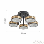 Потолочная люстра на штанге Arte Milano 271040/5R BK/GD (LED, 220V, круглые)