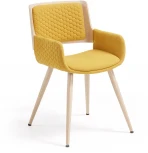 Обеденный стул La Forma (ex Julia Grup) Angie (Желтый,Горчичный/ Фанера,Сталь,Пена)