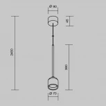 Подвесной светильник уличный IP54 LED Maytoni Apex O491PL-L6B3K (220V, на проводе, круглые)