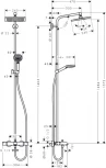 Душевая стойка Hansgrohe Crometta E 240 1jet Showerpipe  27298000