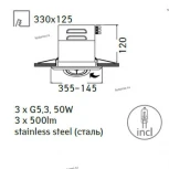 Встраиваемый точечный светильник Arte Lamp Cardani Medio A5930PL-3SI