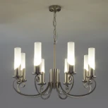 Подвесная люстра Wi-Fi Eurosvet Banci 60117/8 никель (220V, управление смартфоном, голосовое управление, умный дом - Minimir Home, Алиса, Маруся, Салют, на цепи)