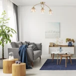 Потолочный Люстра на штанге 3х40Вт E14, металл/стекло, шампань (220V, шарики)