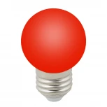 Лампочка светодиодная шар красная E27 1W Volpe LED-G45-1W/RED/E27/FR/С