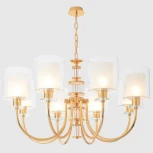 Подвесная люстра Crystal Lux ELENA SP8 GOLD (220V, на цепи, круглые)