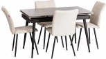 Стул обеденный Bari Tetchair (Флок/Молочный,Черный) арт.24801