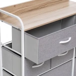 Комод Leset Ноа 7 ящ., Каркас Белый, Светло-серый Leset (Искусственный лен/Светло-серый) арт.2500000183461