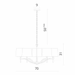 Подвесная люстра Divinare Soprano 1341/02 LM-5 (220V, на цепи)